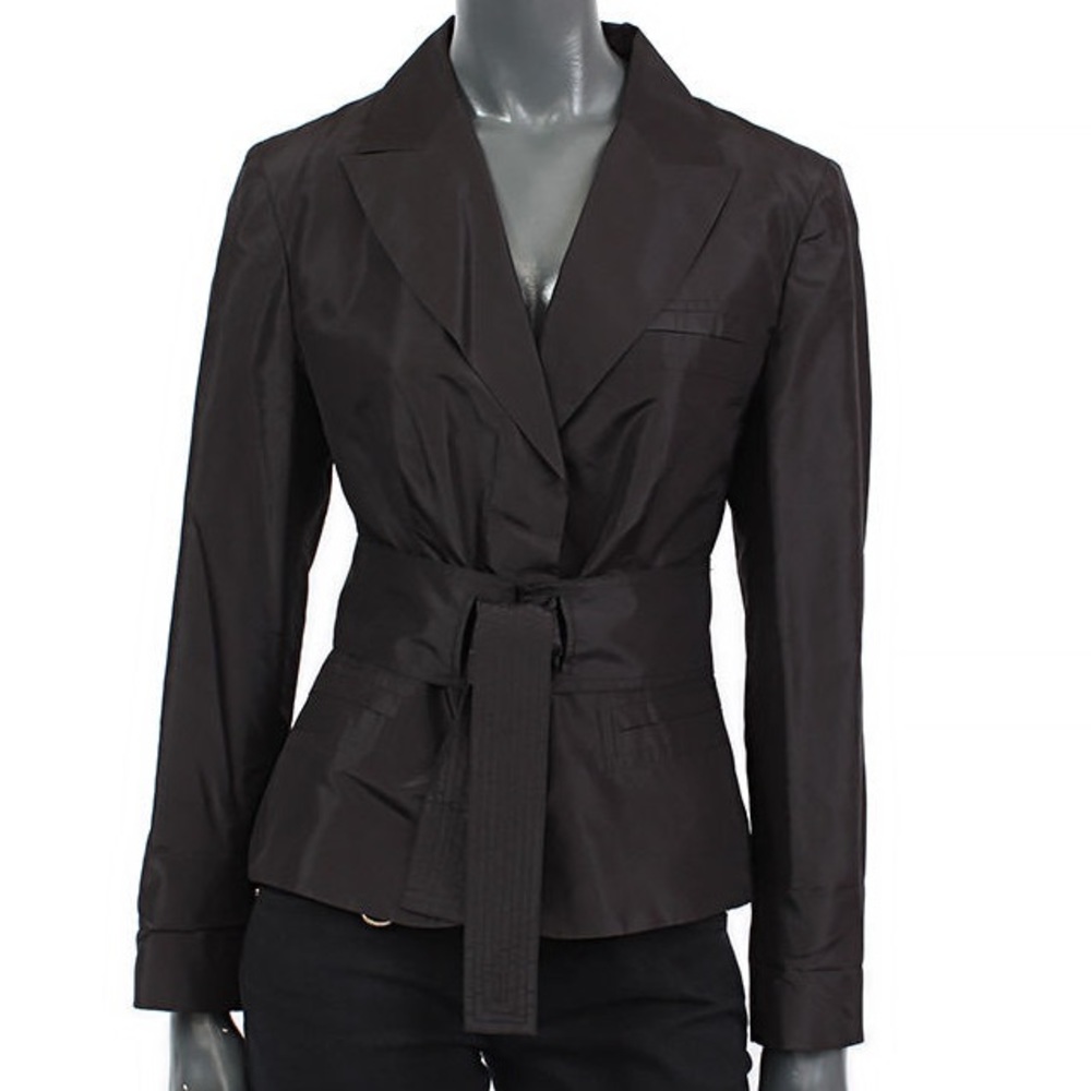 GUCCI silk satin Belted Blazer Jacket 42